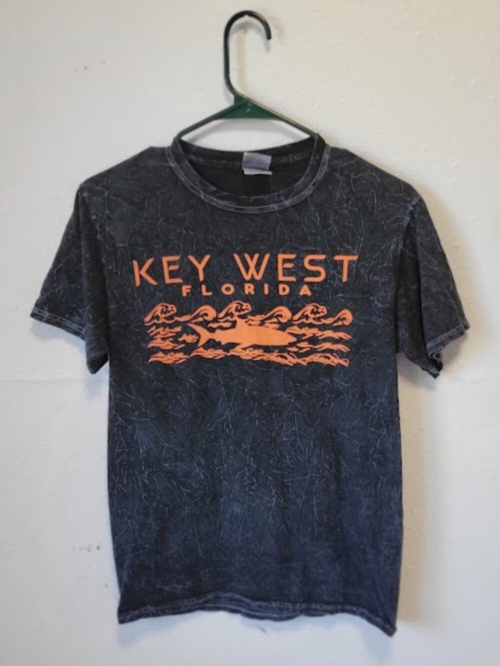 Key West Graphic T-Shirt Black Acid Wash Size Small